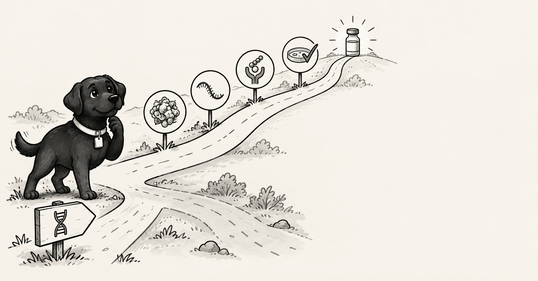 Rosie following a roadmap from DNA through validation to a personalized vaccine
